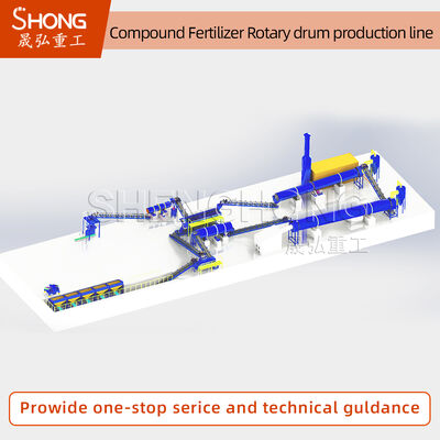 100,000 톤 / 년 회전 드럼 Granulator NPK 생산 라인 20-48% 영양 함량 및 사용자 정의 전력