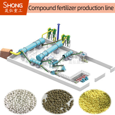 고강도 NPK 비료 생산 라인을 위한 380V 회전 드럼 Granulator 3-8mm Granule Size