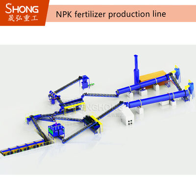 마른 공정 NPK 비료 생산 라인 2-4mm 곡물 및 ≥90% 영양소 함량